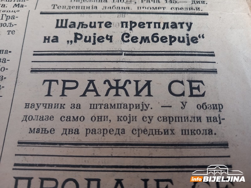 Prodaje se bicikl radi odlaska iz Bijeljine – šta piše u štampi s početka 20. vijeka...