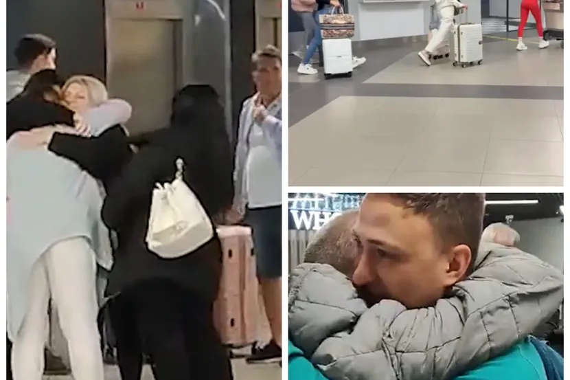 Zagrljaji i suze na aerodromu