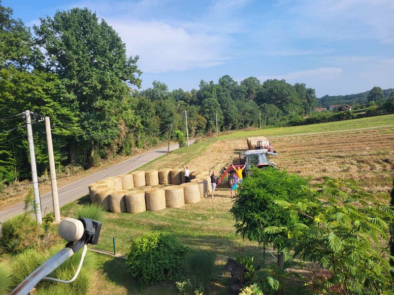 Snalažljivi Semberci pronašli spas od žege: Bazen napravili od bala sijena (FOTO)