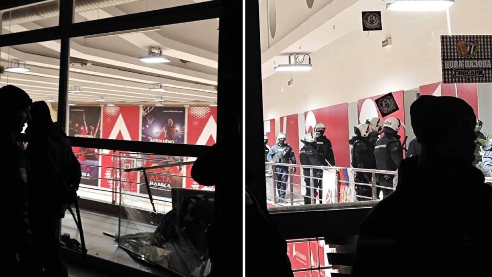 Napeto ispred Beogradske arene: Policija na treningu Partizana (VIDEO)