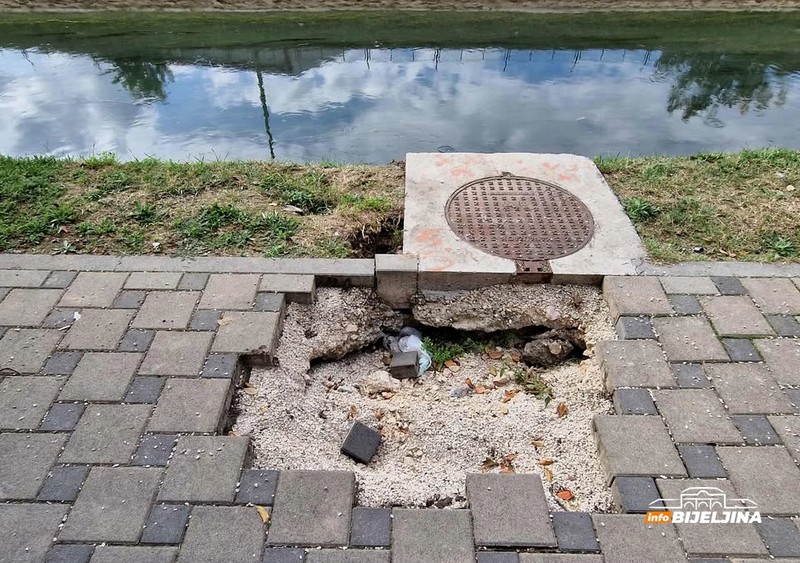 Bijeljince brine pukotina na šetalištu uz Dašnicu: “Neko će polomiti nogu” (FOTO)