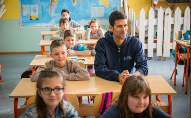 Nole proslavio rođendan sa mališanima