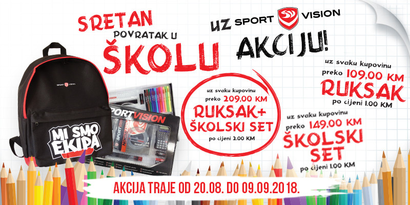 SPORT VISION  školarce za školu sprema