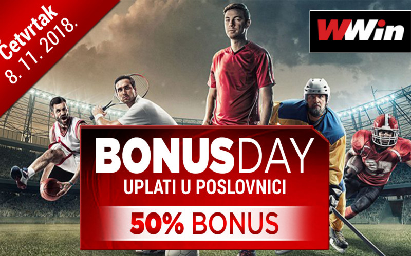 Bonus day u poslovnicama WWin - 50% bonusa na sve uplate