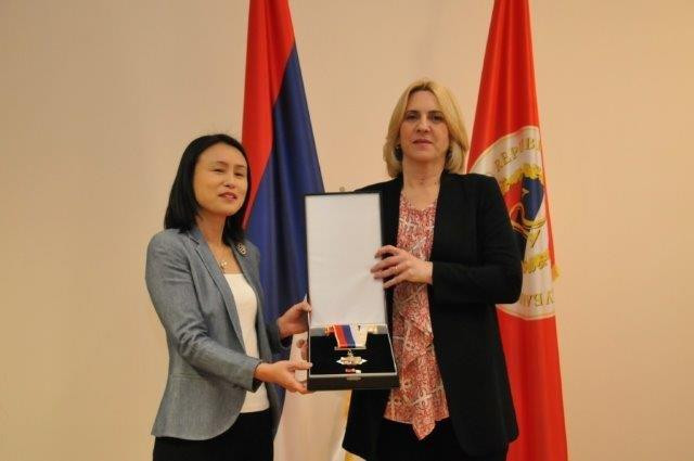 Željka Cvijanović odlikovala Čen Bo