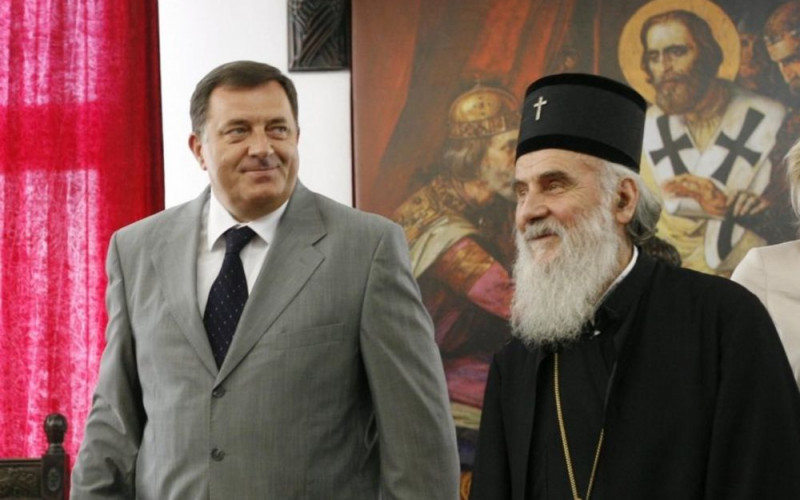Dodik na slavi kod patrijarha srpskog Irineja
