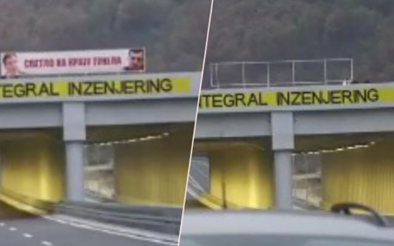 NEMA VIŠE “SVJETLA NA KRAJU TUNELA” - Skinut transparent Vučića i Dodika