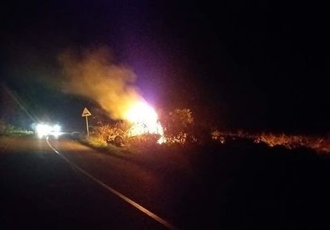 Čađavica: Citroen sletio sa puta i zapalio se, pet lica povrijeđeno