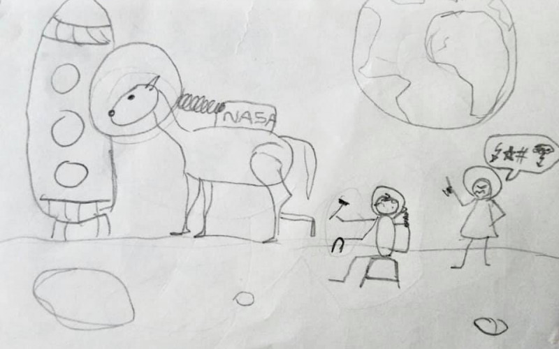 Mališan nasmijao sve ilustracijom sevdalinke ,,Mujo kuje konja po Mjesecu