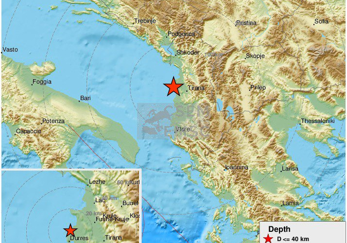 Dva zemljotresa noćas pogodila Albaniju