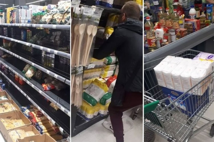 Zbog straha od koronavirusa građani prazne police supermarketa u Sarajevu