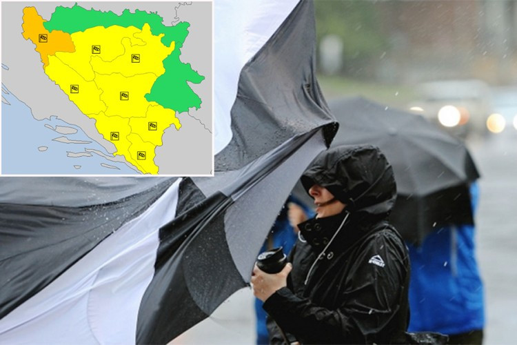 Žuti i narandžasti meteoalarmi za područje BiH