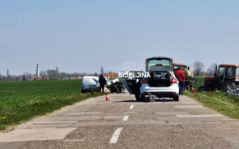 Saobraćajna nezgoda na putu Bijeljina - Popovi, uviđaj u toku