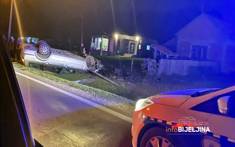 Ruhotina kod Bijeljine: Vozač teško povrijeđen u slijetanju auta