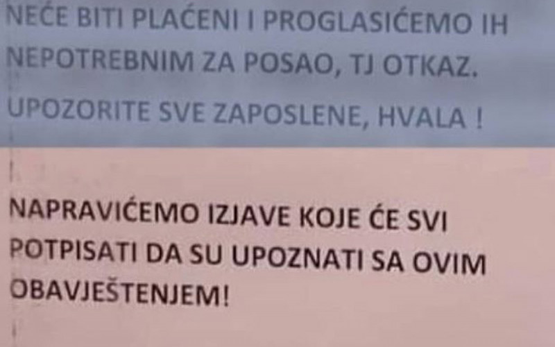 “KO SE ZARAZI KORONOM DOBIĆE OTKAZ” Šokantno upozorenje radnicima marketa u Banjaluci