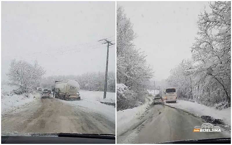 Kolaps na bijeljinskim putevima: Kamioni zaglavljeni, blokiran saobraćaj u više naselja (FOTO)