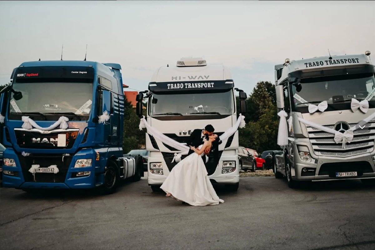 Svadba u BiH za pamćenje: Po mladu krenuli u koloni šlepera (VIDEO)