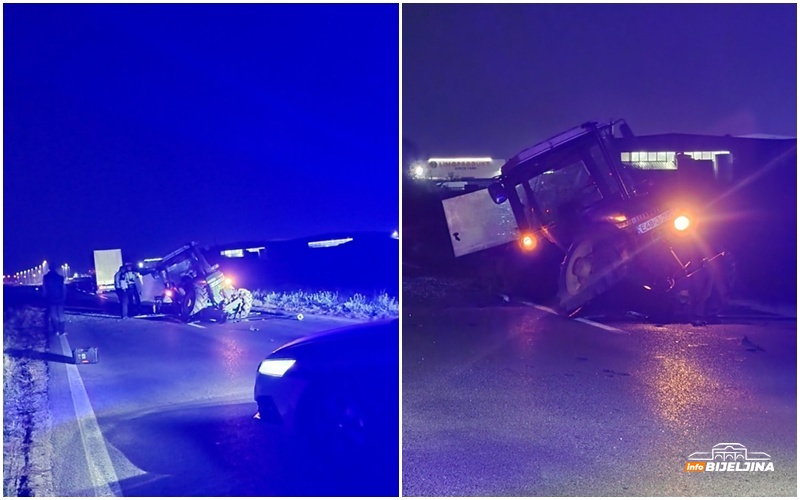 Detalji udesa kod Bijeljine: Sudarili se traktor, teretno i putničko vozilo