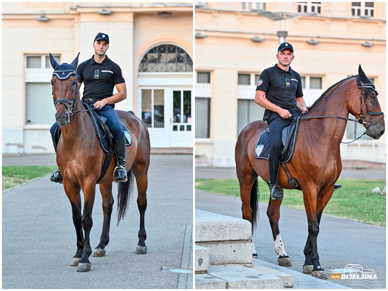 Konjica žandarmerije prodefilovala Bijeljinom, građani im prilazili (FOTO)
