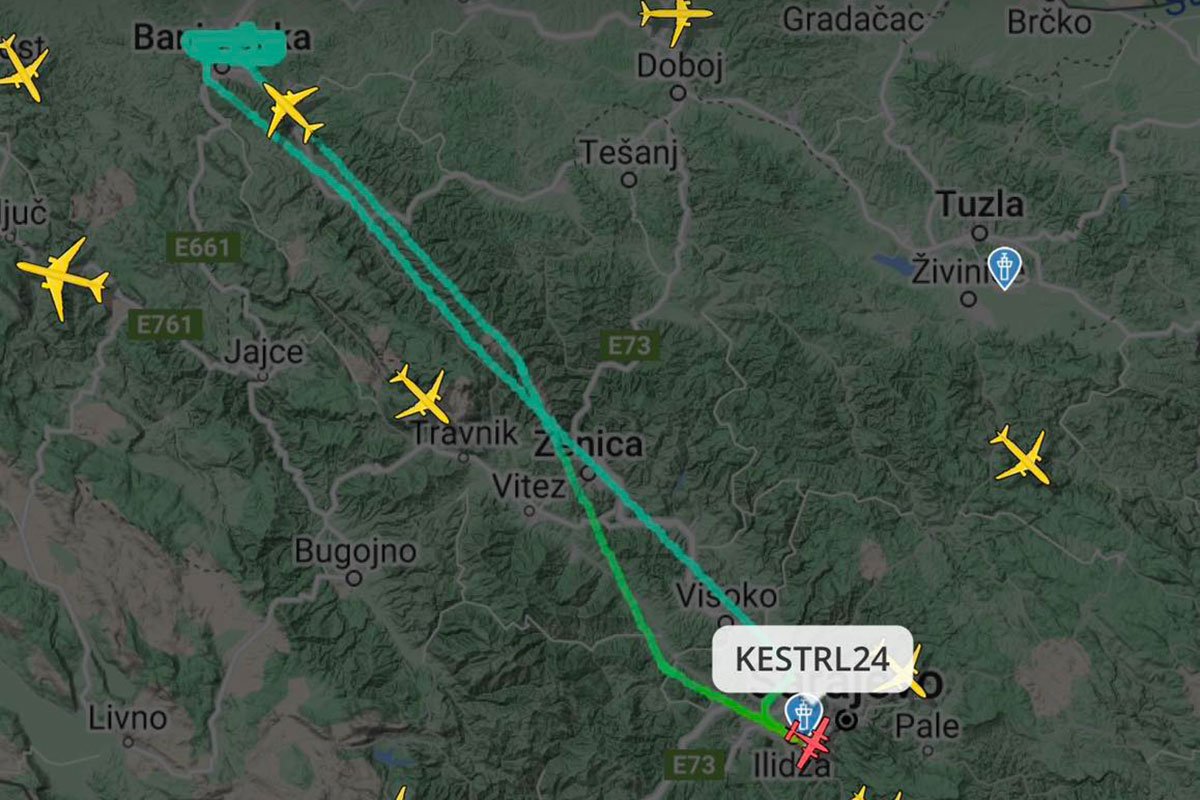 Avion koji je kružio iznad Banjaluke vratio se u Sarajevo