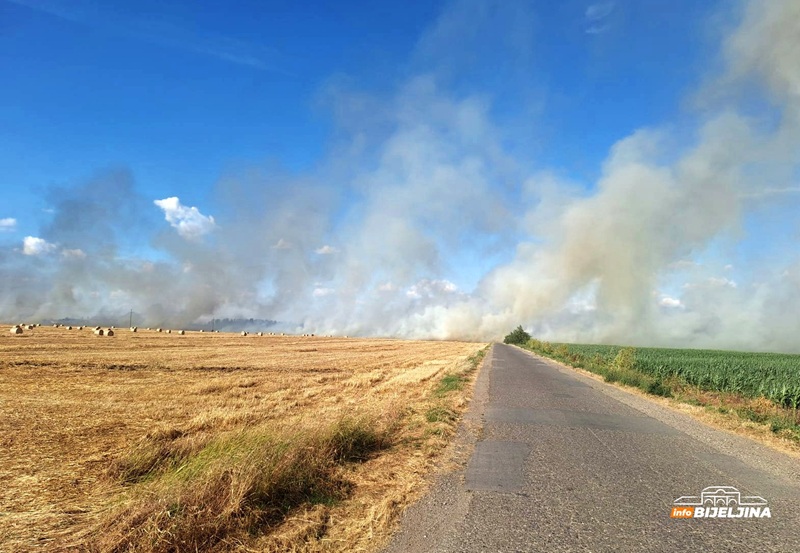 Bijeljina: Vatrogasci se još bore sa vatrenom stihijom (FOTO)