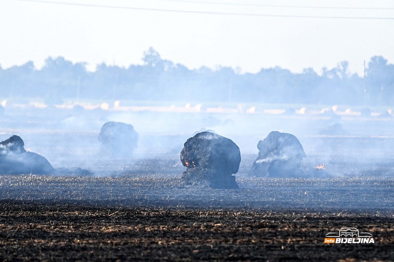 Bijeljina: Vatrogasci se još bore sa vatrenom stihijom (FOTO)