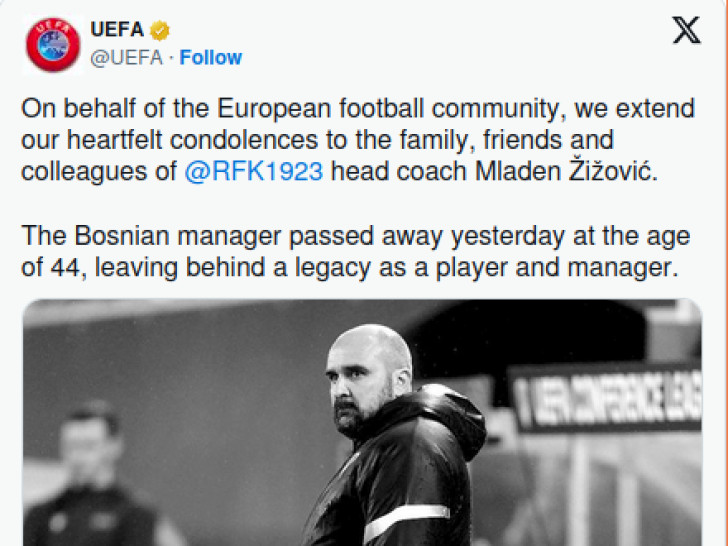 UEFA se oprostila od Žižovića