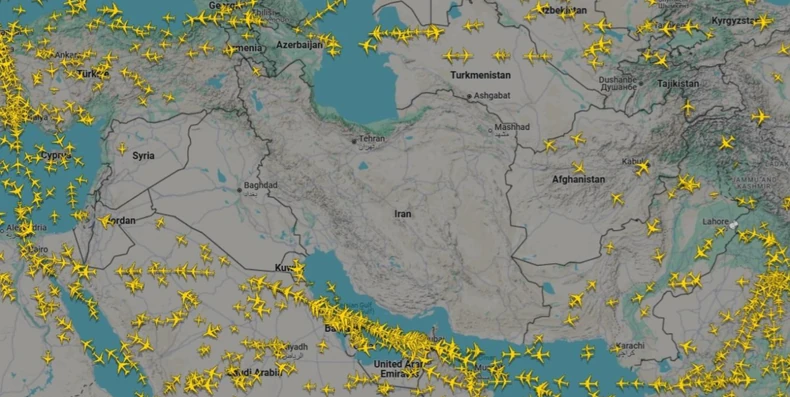 Nema nijednog aviona: Evo kako sada izgleda vazdušni prostor iznad Irana i Iraka