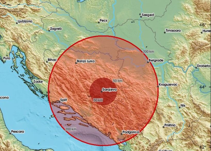 Iza ponoći 2 zemljotresa zatresla BiH, podrhtavanje tla osjetilo se u više gradova