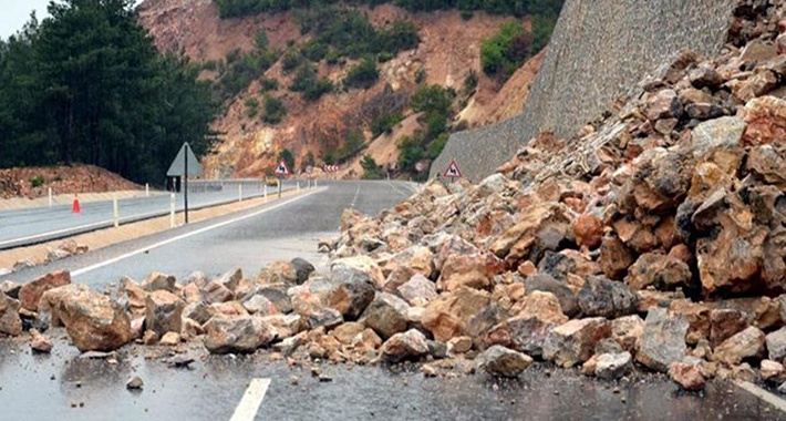 Upozorenje na vodu na kolovozu i odrone