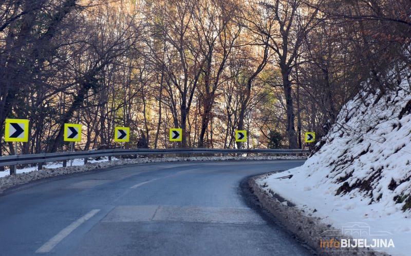 OPREZ kolovozi klizavi, poledica u višim predjelima