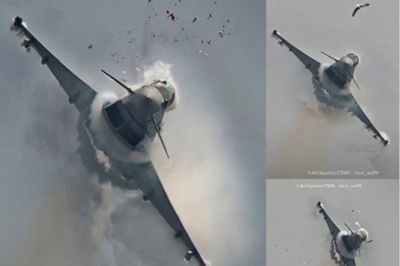 Galeb razbio staklo kokpita vojnog aviona: Snimljen trenutak sudara (FOTO)