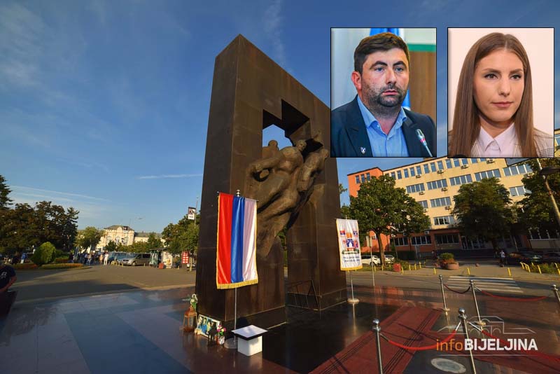 Gradonačelnik Bijeljine jedno, predsjednica Skupštine drugo: Vijence na spomenik borcima polažu u dva termina?!