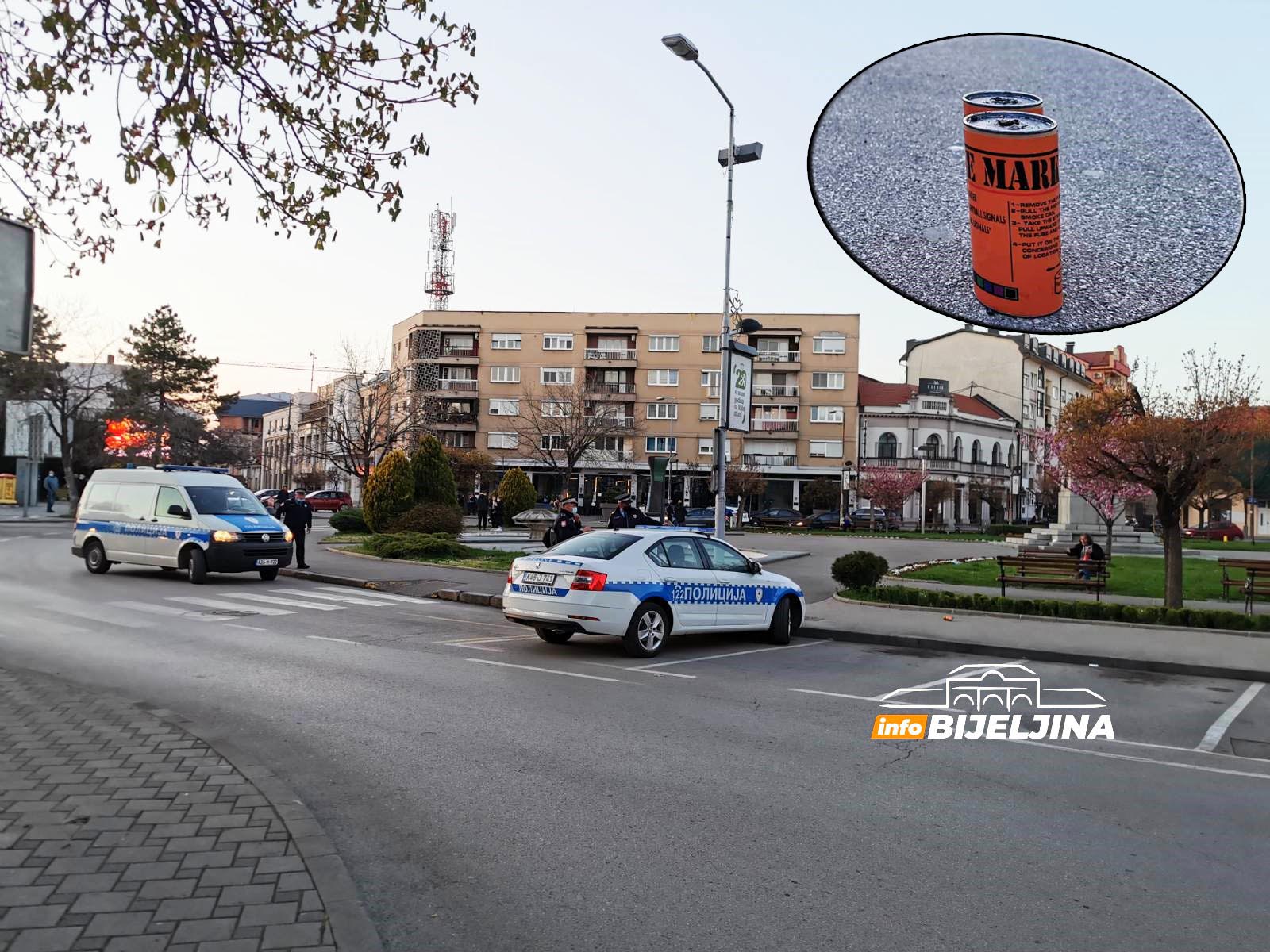 Muškarci u kapuljačama zapalili dimne bombe u Bijeljini: Građani uznemireni, na terenu policija