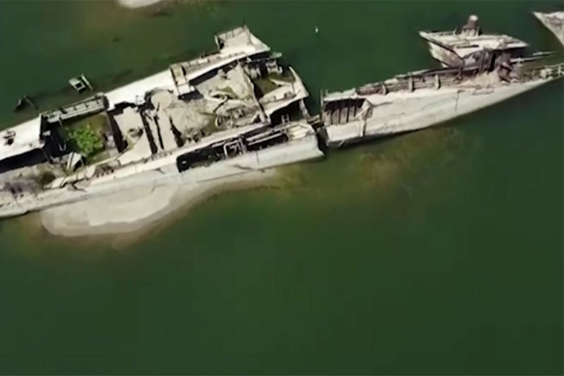 NAJNIŽI NIVO DUNAVA U POSLENJIH STO GODINA Izronile olupine njemačkih brodova iz Drugog svjetskog rata