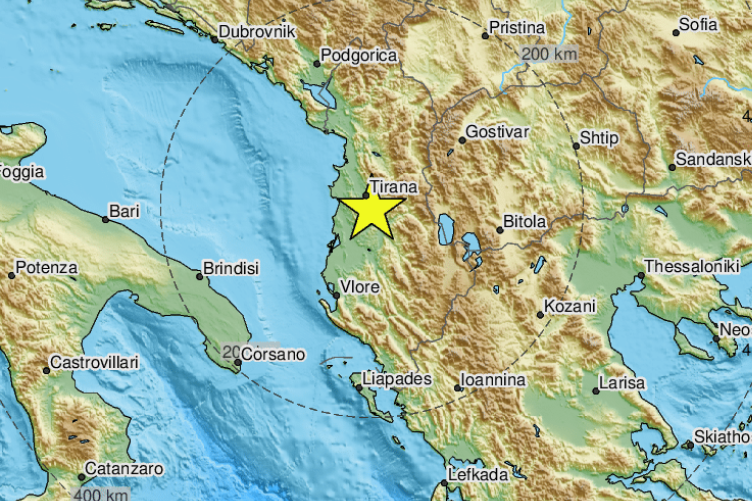 I u Albaniji ne miruje tlo: Registrovan zemljotres jačine 4,2 stepena