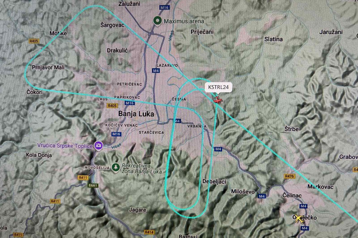 Avion koji je poletio iz Sarajeva ponovo kruži iznad Banjaluke