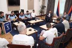 Počeo sastanak Dodika sa odbojkašima i futsalerima iz Bijeljine (FOTO)