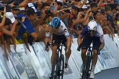 Biciklista izgubio prvo mjesto jer je pogođen telefonom u glavu (VIDEO)