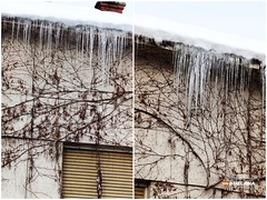 Bijeljina: Ledenice iznad trotoara opasnost za pješake (VIDEO)