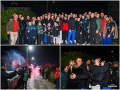 Emotivan doček za bijeljinske kik-boksere iz Abu Dabija: Prijatelji organizovali slavlje za oca i sina Rankoviće (FOTO)