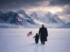 Foto poruka: Tramp, pingvin i zastava Amerike