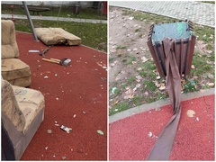 Bijeljina: Stari namještaj završio u dječijem parkiću, mještani će tražiti video-nadzor (FOTO)