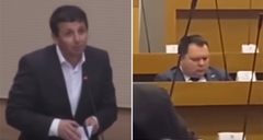 "Tiho noći moje luče spava" Vukanović zamolio za mir dok ministar Budimir spava u skupštinskoj sali VIDEO