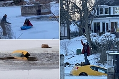 Žena se popela na vrh automobila koji je tonuo u rijeku kako bi napravila selfi