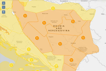 Jugo tutnji kroz BiH: Udari vjetra do 90 km/h