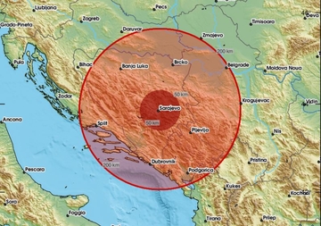 Zemljotres pogodio BiH, epicentar u okolini Sarajeva