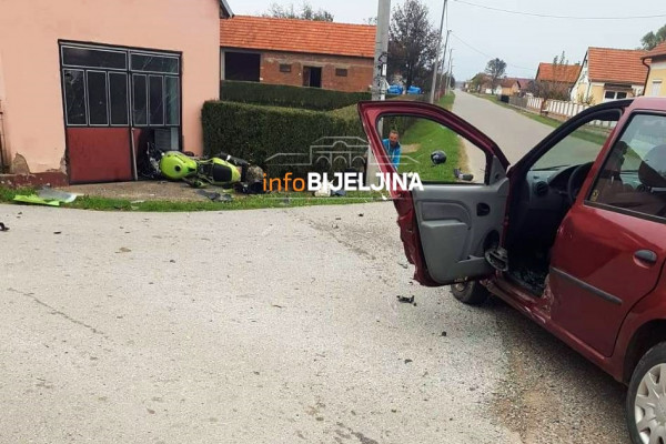 Motociklista sa teškim tjelesnim povredama prevezen u Beograd /FOTO/