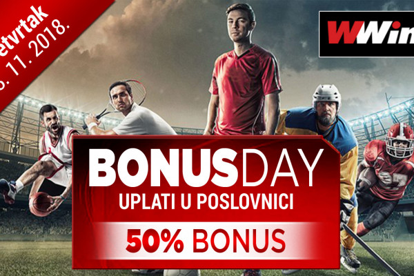 Bonus day u poslovnicama WWin - 50% bonusa na sve uplate