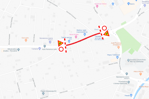 Zabrana saobraćaja u dijelu Ulice Stefana Dečanskog